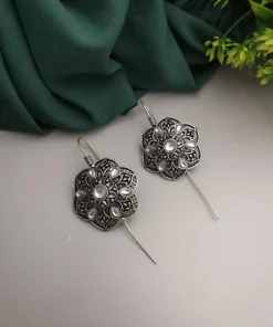 Glamaya Stylish Brass Earcuff Earring: Trendy Oxidised Design 1 GLAM-ER-BR-5F7-831025-11-7