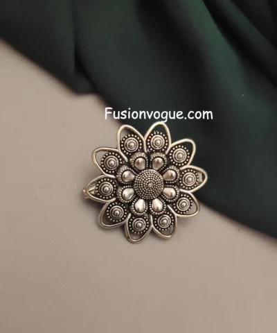 Glamaya Luxury Oxidised Brooch For Saree & Dupatta - Trendy Designs 1 GLAM-WB-OX-9F2-320105-15-6