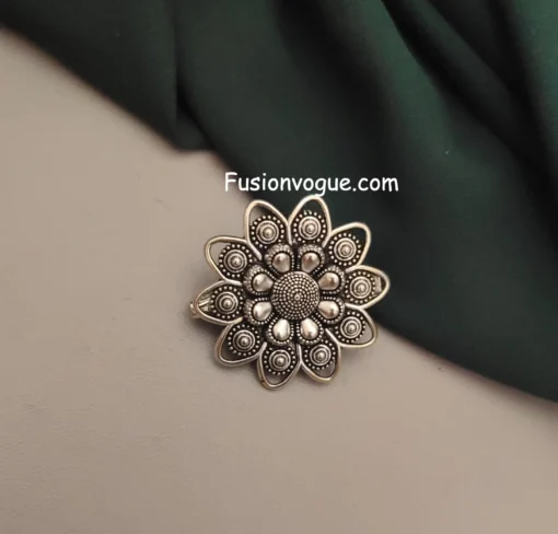 Glamaya Luxury Oxidised Brooch For Saree & Dupatta - Trendy Designs 1 GLAM-WB-OX-9F2-320105-15-6