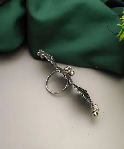 Glamaya Chic Adjustable Oxidised Finger Ring 2 GLAM-RI-OX-16F7-006401-30-3
