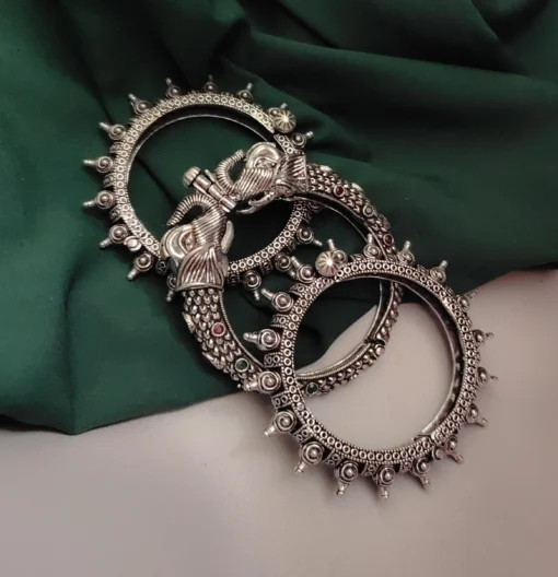 Glamaya Ethnic Oxidised Bangles Set 2.6: Traditional Indian Armlets Combo 1 GLAM-CB-OX-108F3-738849-175-6