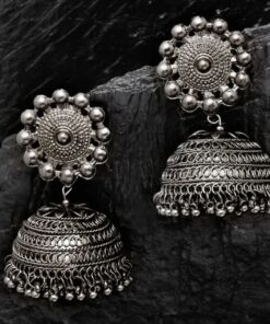 Glamaya Stylish Black Oxidised Lightweight Jhumka Earrings Under 500 1 GLAM-ER-BP-15-118989-25-6