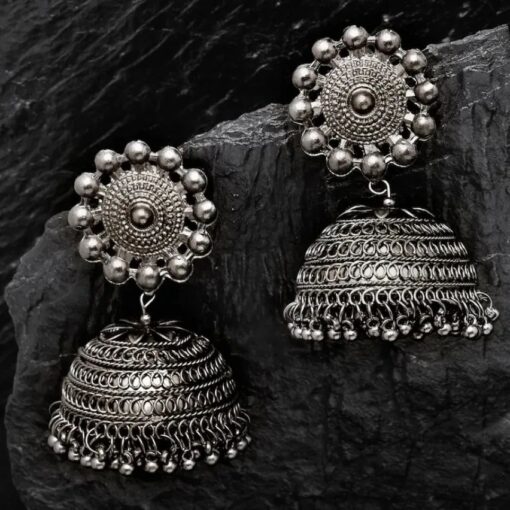 Glamaya Stylish Black Oxidised Lightweight Jhumka Earrings Under 500 1 GLAM-ER-BP-15-118989-25-6