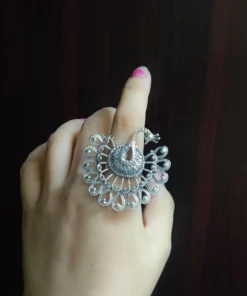 Glamaya Boho Chic German Silver Adjustable Finger Ring - Trendy And Affordable Style 1 GLAM-RI-OX-6F4-299109-11-7