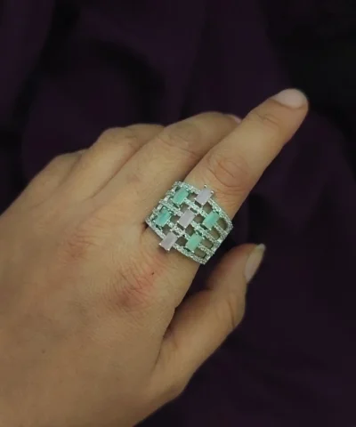 Glamaya Sparkling Cz Finger Ring: Stylish & Affordable 2 GLAM-RI-CZ-15F7-084101-25-7