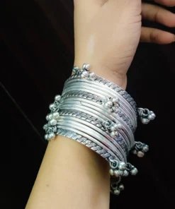 Glamaya Stylish 16-piece Silver Plated Bangles Set For Her 3 GLAM-CB-OX-24F9-680095-43-10