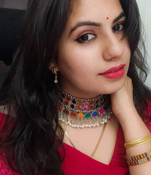 Glamaya Chic Multicolour Oxidised Hasli Set 3 GLAM-CN-ME-45-183471-75-2 Glamaya Chic Multicolour Oxidised Hasli Set 3 GLAM-CN-ME-45-183471-75-2