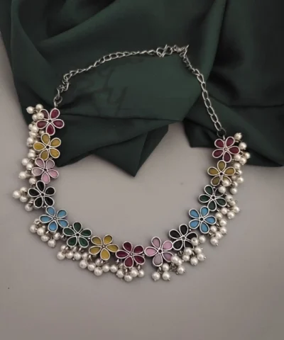Glamaya Stylish Multicolour Choker Necklace Set 2 GLAM-CN-OX-36F7-051736-50-6