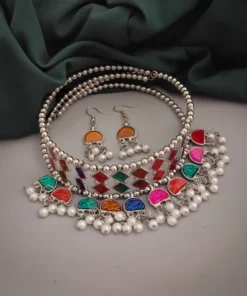 Glamaya Chic Multicolour Oxidised Hasli Set 1 GLAM-CN-ME-45-183471-75-2