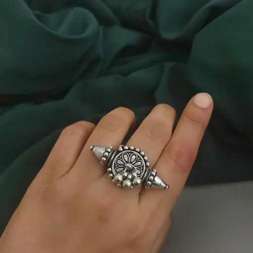 Glamaya Boho Chic Oxidised Tribal Adjustable Finger Ring – Women’s Ethnic Jewelry 3 GLAM-RI-OX-25-114084-45-2 Glamaya Boho Chic Oxidised Tribal Adjustable Finger Ring - Women's Ethnic Jewelry 3 GLAM-RI-OX-25-114084-45-2