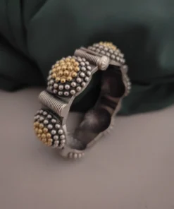 Glamaya Chic Two Tone Oxidised Silver Bracelet For Women 1 GLAM-BB-TT-80-905800-110-5