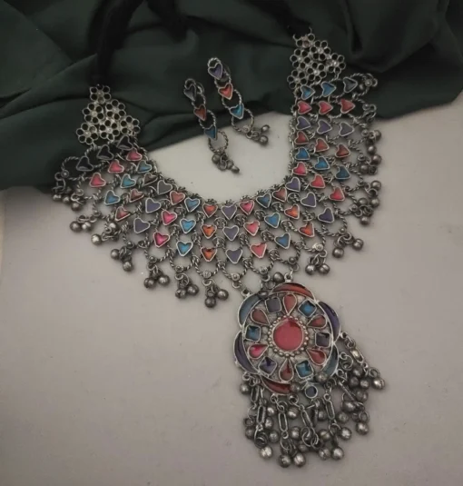 Glamaya Boho Multilayer Afghani Choker Set 1 GLAM-CN-OX-125-041030-215-2