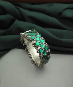 Glamaya Stylish Green Oxidized Bracelet Bangle: Trendy Daily Wear 1 GLAM-BB-OX-50-384318-82-2