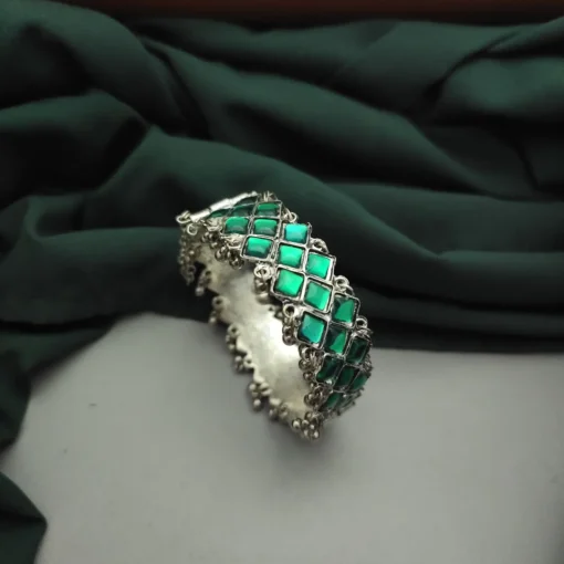 Glamaya Stylish Green Oxidized Bracelet Bangle: Trendy Daily Wear 1 GLAM-BB-OX-50-384318-82-2