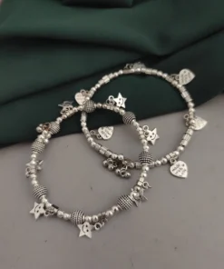 Glamaya Chic Oxidized Bracelet Set - Pack Of 2 1 GLAM-BB-OX-40-310749-71-2