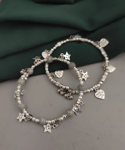 Glamaya Chic Oxidized Bracelet Set - Pack Of 2 1 GLAM-BB-OX-40-310749-71-2