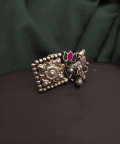Glamaya Stylish Silver Temple Adjustable Ring 1 GLAM-RI-OX-14F4-763141-22-9