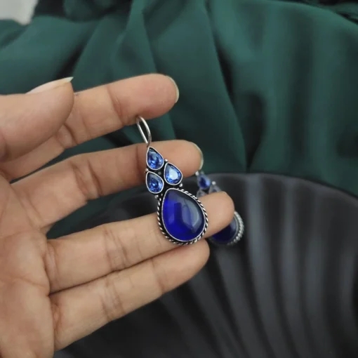 Glamaya Blue Stone Hook Earrings: Elegant & Unique Gems 2 GLAM-ER-ST-15F7-840374-25-7 Glamaya Blue Stone Hook Earrings: Elegant & Unique Gems 2 GLAM-ER-ST-15F7-840374-25-7