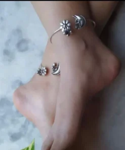 Glamaya Half Moon Oxidised Foot Kada Set: Trendy Jewelry For Women 1 GLAM-BA-OX-50-593715-82-2
