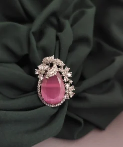 Glamaya Luxe Pink Cz Stone Adjustable Ring - Stylish & Trendy 1 GLAM-RI-CZ-33F3-843526-50-6