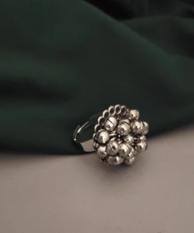 Glamaya Stylish Oxidised Ghungroo Ring: Trendy Boho Design For Women 1 GLAM-RI-OX-25-814187-45-2