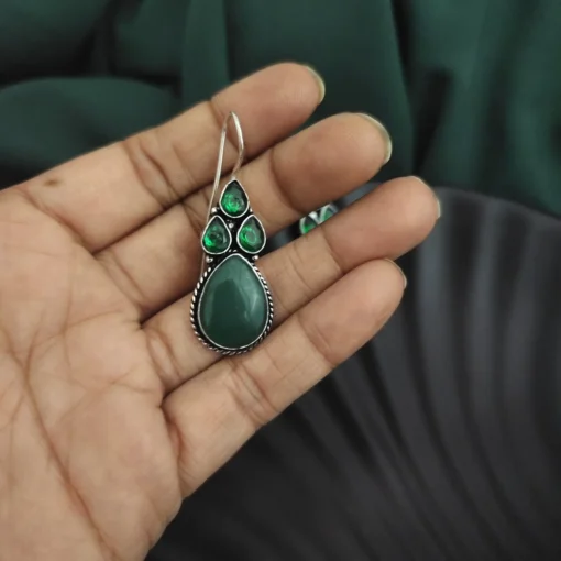 Glamaya Green Semi-precious Stone Hook Earrings: Trendy Women’s Accessory 2 GLAM-ER-ST-15F7-659394-25-7 Glamaya Green Semi-precious Stone Hook Earrings: Trendy Women's Accessory 2 GLAM-ER-ST-15F7-659394-25-7