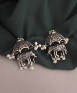 Glamaya Unique Silver Elephant Stud Earring: Trendy & Stylish Women's Jewelry 1 GLAM-ER-OX-15F7-663018-25-7
