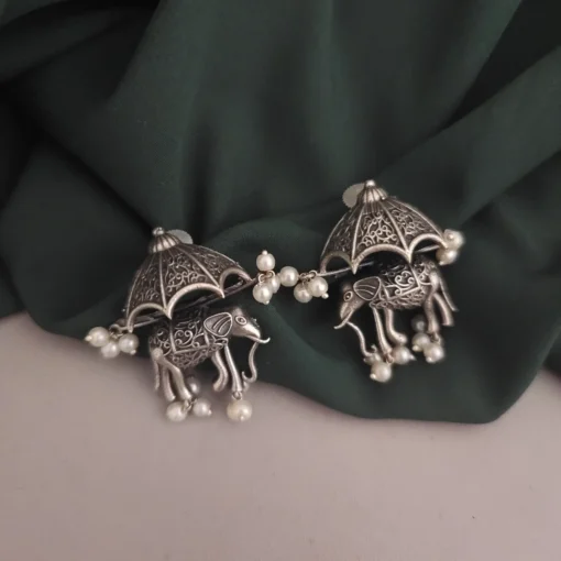 Glamaya Unique Silver Elephant Stud Earring: Trendy & Stylish Women's Jewelry 1 GLAM-ER-OX-15F7-663018-25-7