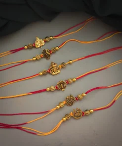 Glamaya Golden Rakhi Combo Set: Oxidised & Stylish, Perfect For Sisters 1 GLAM-CB-OX-30-587170-49-5