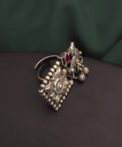 Glamaya Stylish Silver Temple Adjustable Ring 3 GLAM-RI-OX-14F4-763141-22-9