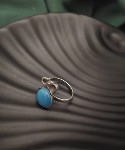 Glamaya Blue Elephant Adjustable Silver Ring: Unique Design 2 GLAM-RI-OX-40-753220-71-2
