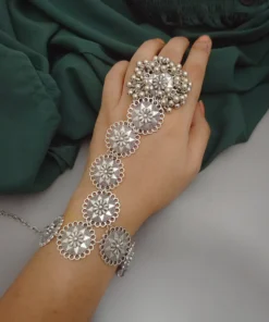 Glamaya Stylish Oxidised Handcuff Hathful Bracelet: Trendy Armlet For Women 2 GLAM-BB-OX-40-529849-71-2