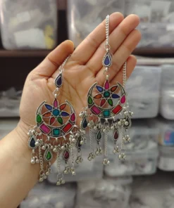 Glamaya Multicolour Oxidised Chandbali Earrings: Trendy Women's Choice 1 GLAM-ER-OX-15-411429-25-6