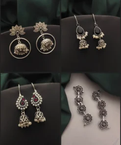 Glamaya Trendy Oxidised Combo Earring Set - Stylish & Affordable! 1 GLAM-CE-OX-53F3-648418-100-3