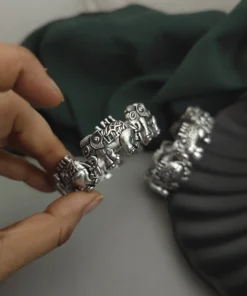 Glamaya Elephant Oxidised Bangles: Trendy & Screw Openable 4 GLAM-BB-OX-200-730864-275-2