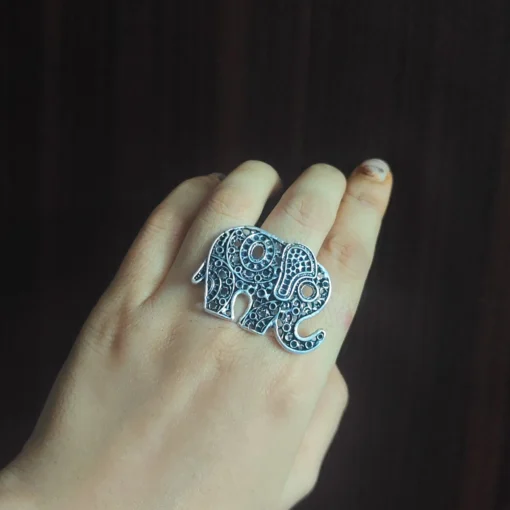 Glamaya Boho Elephant Design Adjustable Finger Ring 1 GLAM-RI-OX-5F7-637596-11-7