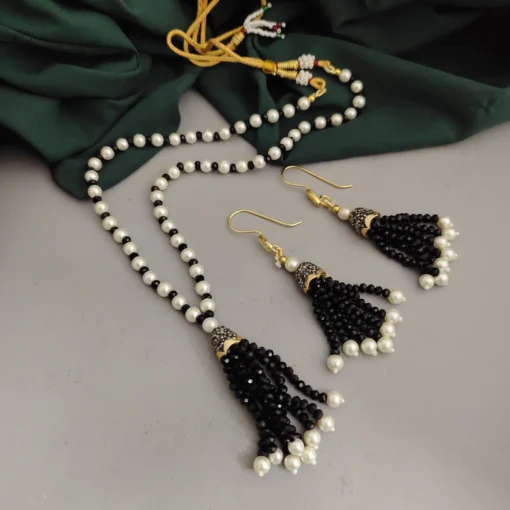 Glamaya Trendy Onex Beads Long Necklace Earring Set 1 GLAM-CN-BE-100-161559-150-2