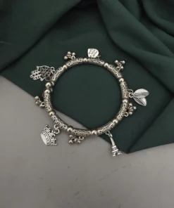 Glamaya Stylish Adjustable Oxidised Charm Bracelet For Women & Teens 1 GLAM-BB-OX-16F7-389121-30-3