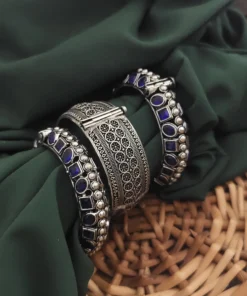 Glamaya Blue Oxidized Bangles Set - Fashionable 3 Pc Combo 2 GLAM-CB-OX-310-718156-525-2