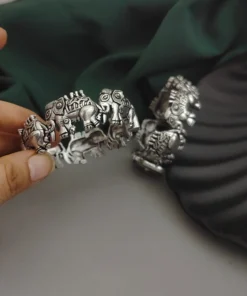 Glamaya Elephant Oxidised Bangles: Trendy & Screw Openable 2 GLAM-BB-OX-200-730864-275-2