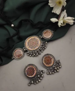 Glamaya Trendy Oxidized Black Choker & Earring Set 1 GLAM-CN-BP-60-000910-89-2