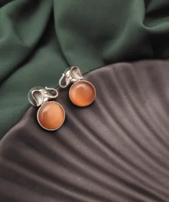 Glamaya Orange Elephant Stud Earrings - Silver Lookalike Chic Design 1 GLAM-ER-OX-50-692043-82-2