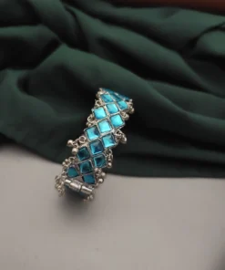 Glamaya Sky Design Oxidised Openable Bangle Bracelet 1 GLAM-BB-OX-25-009117-41-4