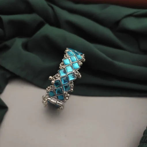 Glamaya Sky Design Oxidised Openable Bangle Bracelet 1 GLAM-BB-OX-25-009117-41-4