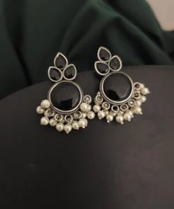 Glamaya Chic Monalisa Stone Silver Stud Earring 1 GLAM-ER-ST-50-379254-82-2