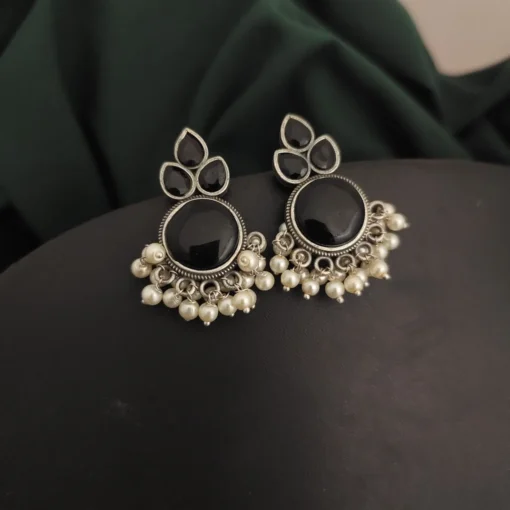 Glamaya Chic Monalisa Stone Silver Stud Earring 1 GLAM-ER-ST-50-379254-82-2