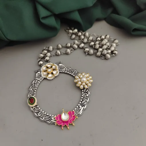 Glamaya Ethnic Fusion Long Necklace: Trendy Oxidised Design For Women 3 GLAM-NE-OX-16-028091-30-10 Glamaya Ethnic Fusion Long Necklace: Trendy Oxidised Design For Women 3 GLAM-NE-OX-16-028091-30-10