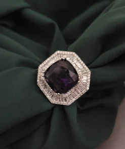 Glamaya Chic Black Monalisa Stone Ring - Adjustable & Trendy 1 GLAM-RI-CZ-35-559432-55-10