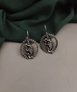 Glamaya Exquisite Silver Krishna Earrings: Elegant Jewelry Online 1 GLAM-ER-OX-50-235504-82-2