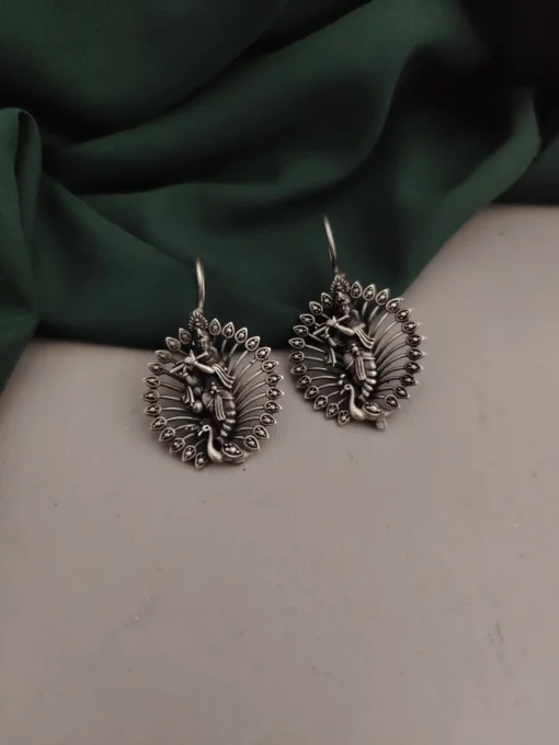 Glamaya Exquisite Silver Krishna Earrings: Elegant Jewelry Online 1 GLAM-ER-OX-50-235504-82-2